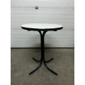 White 30 in. Bistro Pub Table, Black Trim and Legs, 36 in. High